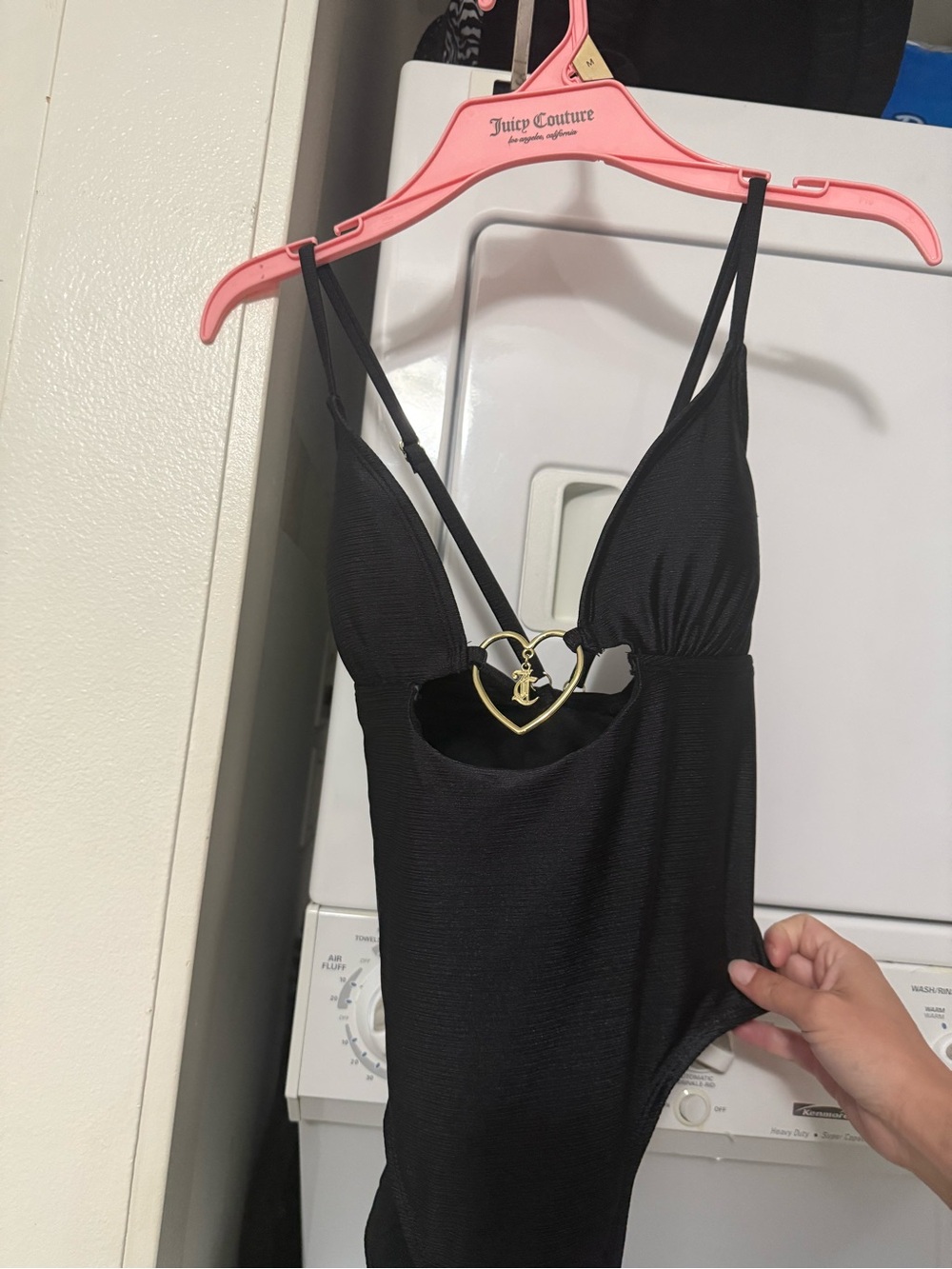 NWT Juicy Couture Black Heart Ring Cutout Monokini One Piece Swimsuit 🖤